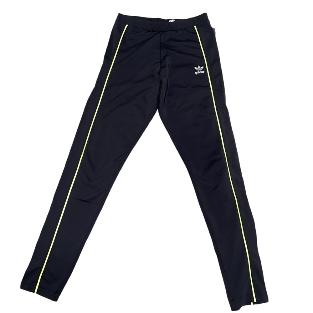 adidas Black Leggings with Yellow Accents